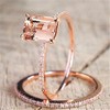 18K Rose Gold Plated Morganite Engagement Ring (Beauty code6)