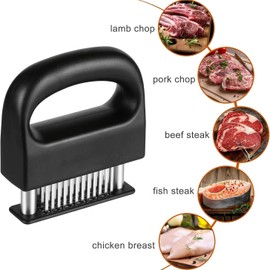 HuaHengHT Meat Tenderizer with 48 Stainless Steel Ultra Sharp Needle Blades, Kitchen Cooking Tool for Tenderizing Beef, Chicken, Steak, Veal, Pork, Fish, BBQ, Marinade