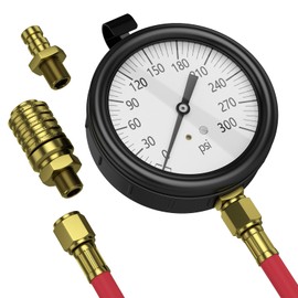 Moker TU-32-20 Compuchek Fuel Pressure Test Gauges,0-300 psi,Fits Cummins Diesel Engines and Other Diesel Engines Fitted with Compuchek Test Ports,Six-Foot Hose Allows for Road Testing