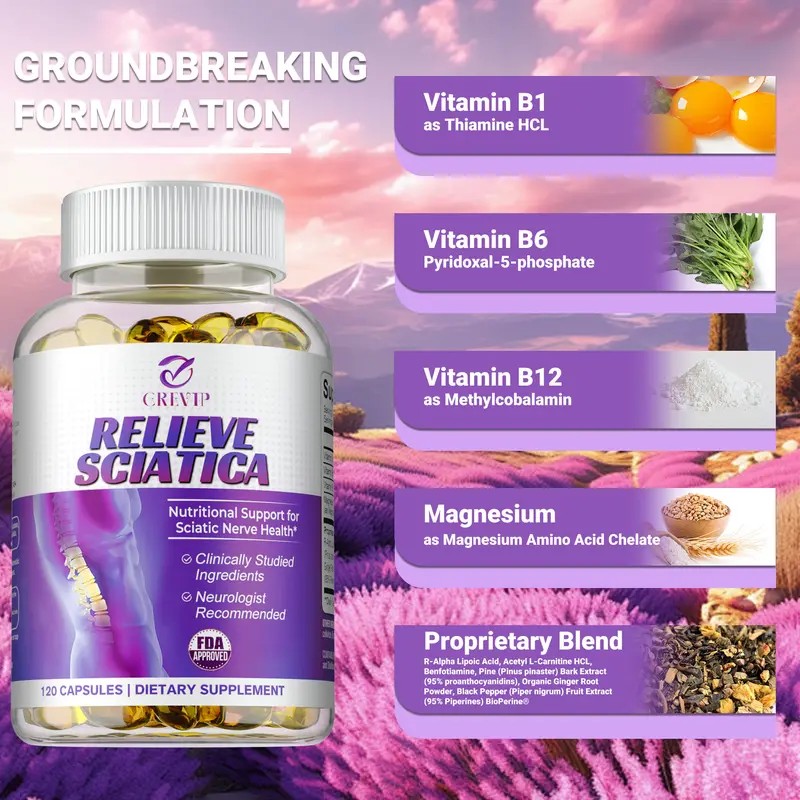Nerve-Soothing Vitamin Supplement – Supports Sciatic Nerve Health with Essential