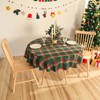 Jeloris Plaid Round Tablecloth Cotton Linen Checkered Table Cover for