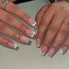 French Tip Nails - 24pcs Medium Square False Nail Tips