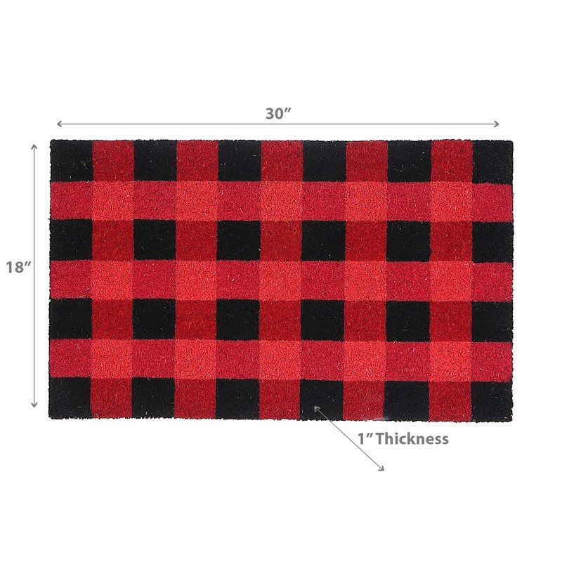 ih casa décor Coir Door Mat Red Buffalo