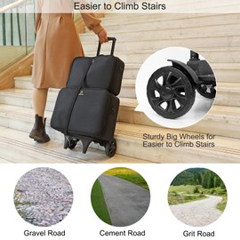 Relavel Folding Hand Truck, Lightweight Dolly Cart with 2 Big Wheels, Easier to Climb Stairs, Foldable Luggage Cart Perfect for Makeup Artists, Suitable for Moving Backpack Extra Large Makeup Case