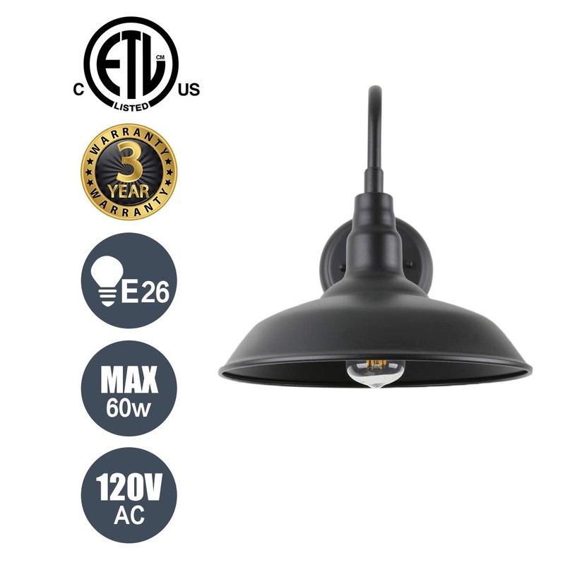 Goalplus Outdoor Barn Light with Wall Mount Exterior Gooseneck Light