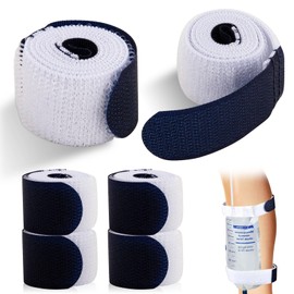 6 Pcs Urine Drainage Bag Straps, 23.6'' x 1'' Leg Bag Straps for Men Women, Nephrostomy Bag Holder with Soft Elastic Fabric, Urine Tube Fix Device Supplies, Comfortable Catheter Leg Bag Straps