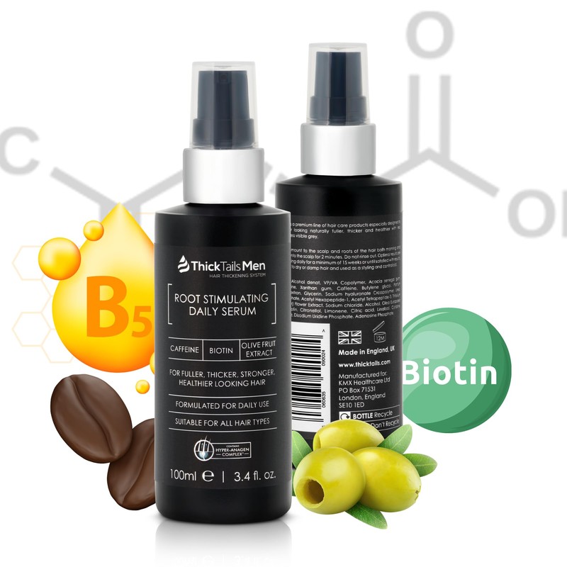 ThickTails Men's Root Stimulating Leave-In Serum, 100ml: Combat Hair Breakage,