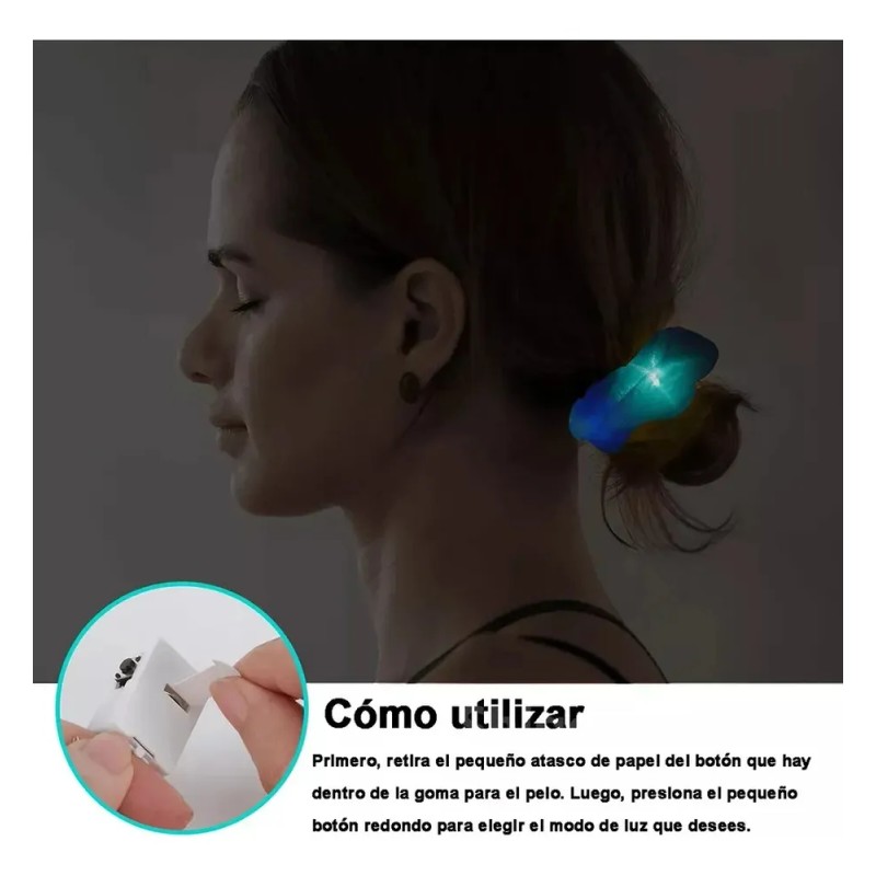 12pcs Goma Elásticas Led Light Pelo Scrunchies Para Fiestas Multicolors
