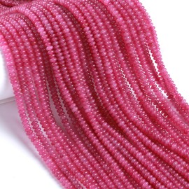 150 abalorio redondas de piedra de jades rojo púrpura natural de 2 x 4 mm, abalorio redondas y sueltas para hacer pulseras, collares, joyas