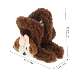 WOONEKY Cute Plush Hair Clips Furry Claw Clip for Women Soft Hair Accessories for Styling Animal