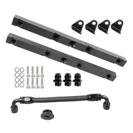 TJHSM High Fuel Rails Kit 8AN Aluminium Black Replacement for LS1 Replacement for LS6