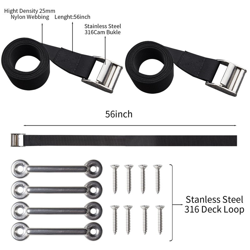UCEDER 56" Battery Tie Down Strap Kit Battery Hold Down