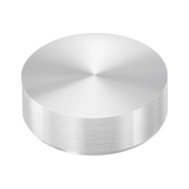 uxcell M6 Thread 20mm Diameter Round Shape Aluminum Disc Hardware 1pcs, Aluminum Circle Disc Glass Top Adapter for Glass Table, Silver