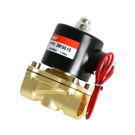 RIH PNEUMATIC 1/2 Inch Electric Solenoid Valve Brass 12V/24V/110V 2 Way High Turn Coil Normally Closed Water 2W160-15 Liquid Air control DC24V
