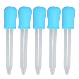 5 Uds Goteros Líquidos, Joyería De Silicona Diy Cuentagotas Pipetas De Transferencia Para Experimentos De Laboratorio De Resina Epoxi(Azul)