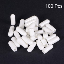 sourcing map 100pcs Round Rubber End Caps 4mm White Vinyl Cover Screw Thread Protectors