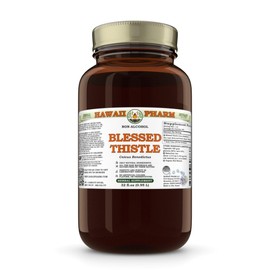 Blessed Thistle (Cnicus Benedictus) Dry Leaf, Stem and Flower Glycerite, Made in Hawaii, Organic Raw Materials, All Natural, Vegan, Lab Tested Alcohol-Free Liquid Extract - 32 fl.oz