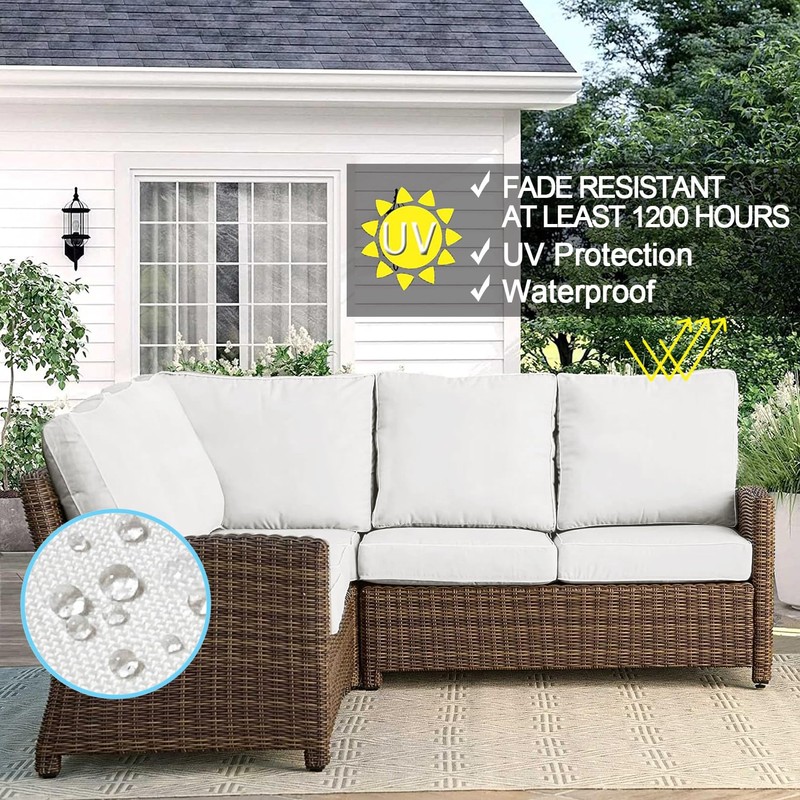 VAKADO Outdoor Patio Furniture Chair Cushion Replacement Covers Set of