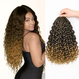 Gogo Curl Crochet Hair 7 Packs Pre looped Water Wave Crochet Hair Deep Twist Synthetic Braiding Hair for Women (T27, 18Inch)