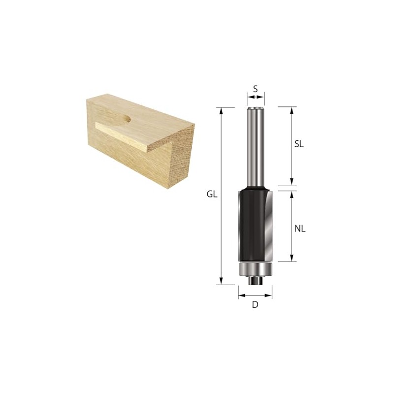 ENT 13574 Flush Cutter HW, Shank (S) 8 mm, Diameter
