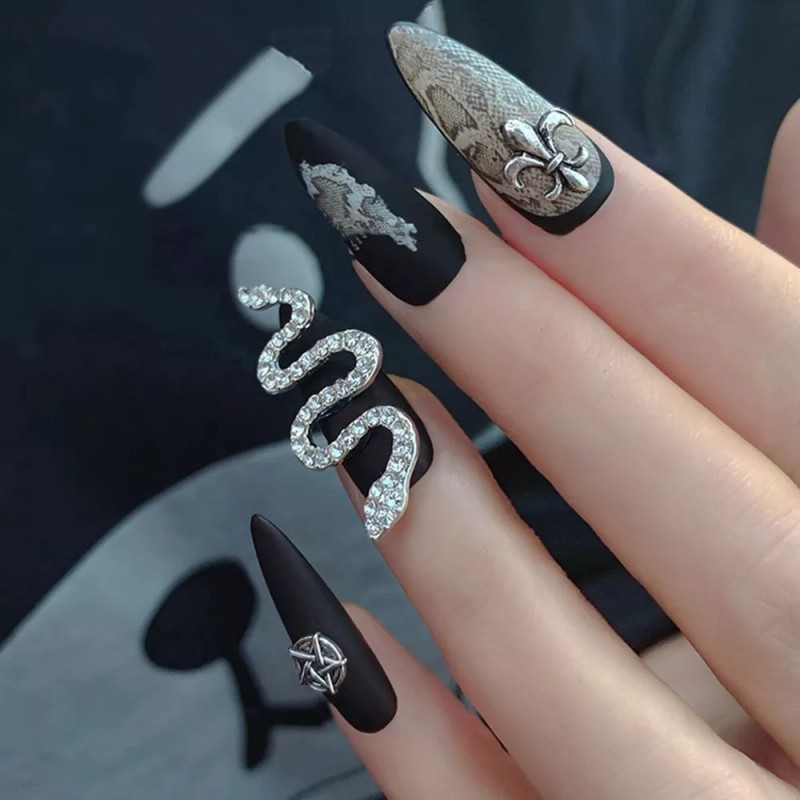 MISS CHULA 6 Dijes 3d Serpiente Víbora Cristales Decoración Para