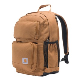 Carhartt Carhartt 28L Backpack, Durable Pack with Laptop Sleeve and Duravax Abrasion Resistant Base, Everyday Dual Compartment Brown, One Size