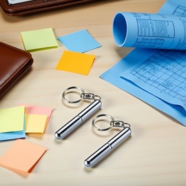 Wpppan Retractable Mini Pen Stainless Steel Retractable Pocket Pen Keychain Dad Gadgets Birthday Christmas for Students Office Workers Construction Workers Car Keychain