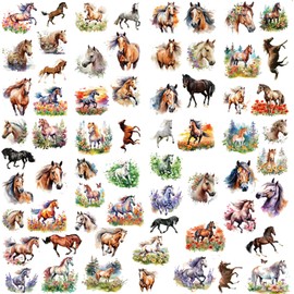 64 Pcs Horse Temporary Tattoos Realistic Long Lasting Cute Fake Horse Tattoos Stickers Birthday Party Supplies Favors Decorations Gifts 849