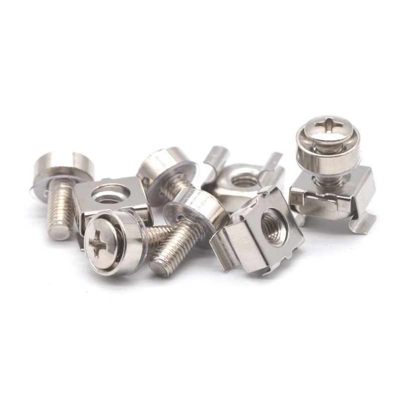 Cage Nuts and Screws M6x20 Carbon Steel Nickel Plated Cage