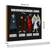 Dekoratives Holzschild 'Krisensichere Jobs' mit Comicfiguren | Humorvolles Geschenk für