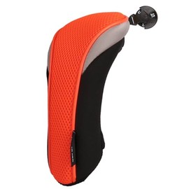 1pc Golf Hybrid Head Cover Utility Cover UT Cover with Interchangeable Number Tag (Orange)