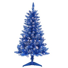 CC Christmas Decor 4' Pre-Lit Blue Artificial Christmas Tree with Clear Lights