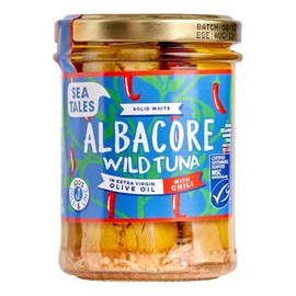 Sea Tales Albacore Fillets in Extra Virgin Olive Oil with Chili in Jar - 100% Pole & Line Wild Sustainably Caught - High Protein Food - Keto Friendly - 7 oz. Jars (Pack of 6)