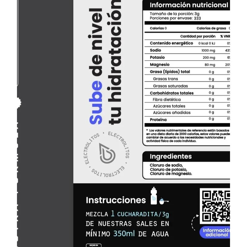 Bilan Electrolitos Grado Farmacéutico Sabor Natural