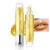 Glitter Lip Gloss Shiny Gold Liquid Lipstick with Diamond Sparkles, Moisturising 3D Lip Gloss, Long-Lasting Liquid Lipstick, Highly Pigmented Shimmer Lip Make-Up, Silky Texture