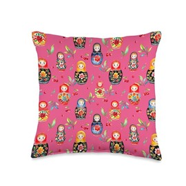 Russian dolls,nesting dolls,matryoshka art Throw Pillow