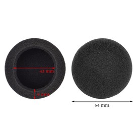 Blacell 10 X Headphone Earphone Foam Ear Pad Earpad Cover 64mm