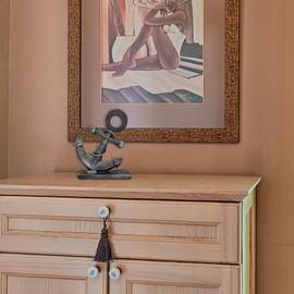 JTSTAN Nautical Boat Anchor Sculpture Decor - Creative Coastal Model Art Theme Mediterranean Retro Style Navy Home Office Decoration Desktop Shelf Beach Crafts Statue Resin Ornaments