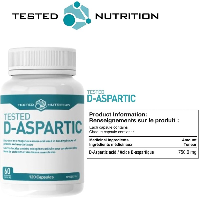 Tested Nutrition Tested D-Aspartic Acid | 750mg D-Aspartic Acid (DAA)
