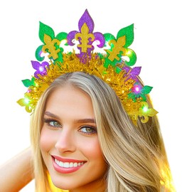 Barode Light Up Easter Headband Rabbit Led Colorful Flash Glowing Hair Band Accessories Costume Headwear for Women (Without rabbit)