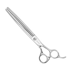 Recubay Dog Cat Scissors for Grooming, Pet Shears for Thick Coats and Matted Hair, Thinner Curved Straight Chunker Stainless Steel Shears