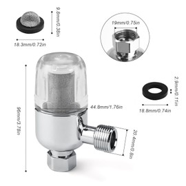 HJIAMA Water Filter for Shower, 316 Stainless Steel Water Filter Tap, Universal 4 Point Interface Limescale Filter, Robust Not Easy to Rust, for Taps, Water Heaters, Washing Machines