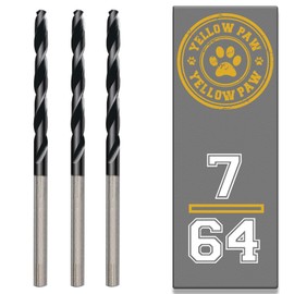 7/64 Inch Drill Bit (3 Pack) Industrial Grade M35 Cobalt Titanium Aluminum Nitrite - 7/64" Diameter & Total Length of 2-5/8" with Working Length of 1-1/2" Easily Drill Into Metal, Steel, & Aluminum