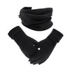 1 Pair Women Winter Gloves 1 Neck Gaiter Suede Button