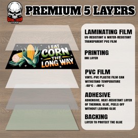 I Eat Corn The Long Way | Bumper Sticker or Car Magnet | Joke Prank Magnetic Bumper Sticker for Cars [7.5x3.75]