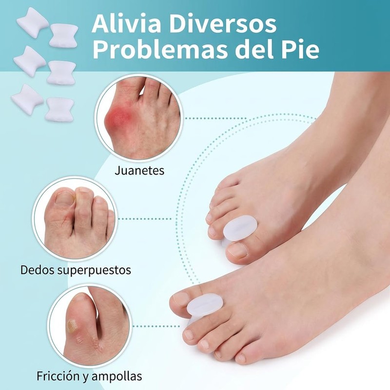 Separadores de Dedos de Gel, 6 Piezas