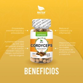 Cordyceps 100 Cápsulas, Adaptogeno Calidad Premium Sabor Natural