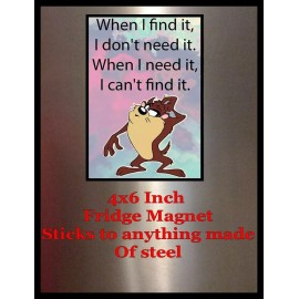 Made in USA FUNNY Tasmanian Devil 4X6 Fridge Magnet Refrigerator Man Cave Decor SIGN BAR S2