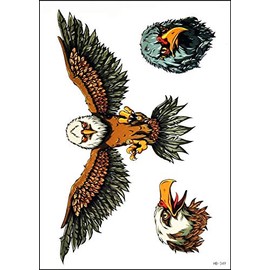 GS912 Tattoo 8.2''X5.7'' Flying bird American Eagle Large Temporary Tattoos Sticker Transfer for Man Women Teens Painting Designs Body Art 3D Waterproof fashion Art Fake Body (13)