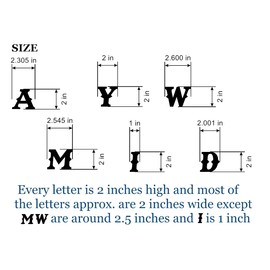 Imagnt Studio Vinyl Decal Sticker Alphabet ABC Lettering Ornament DIY Letters - Western Style Font - Kitchen Décor Home Décor (Black, Each Letter Height - 2 in. Set Size - 18x29.5 in)